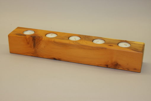 5 Hole Square Tea Light Holder in Yew