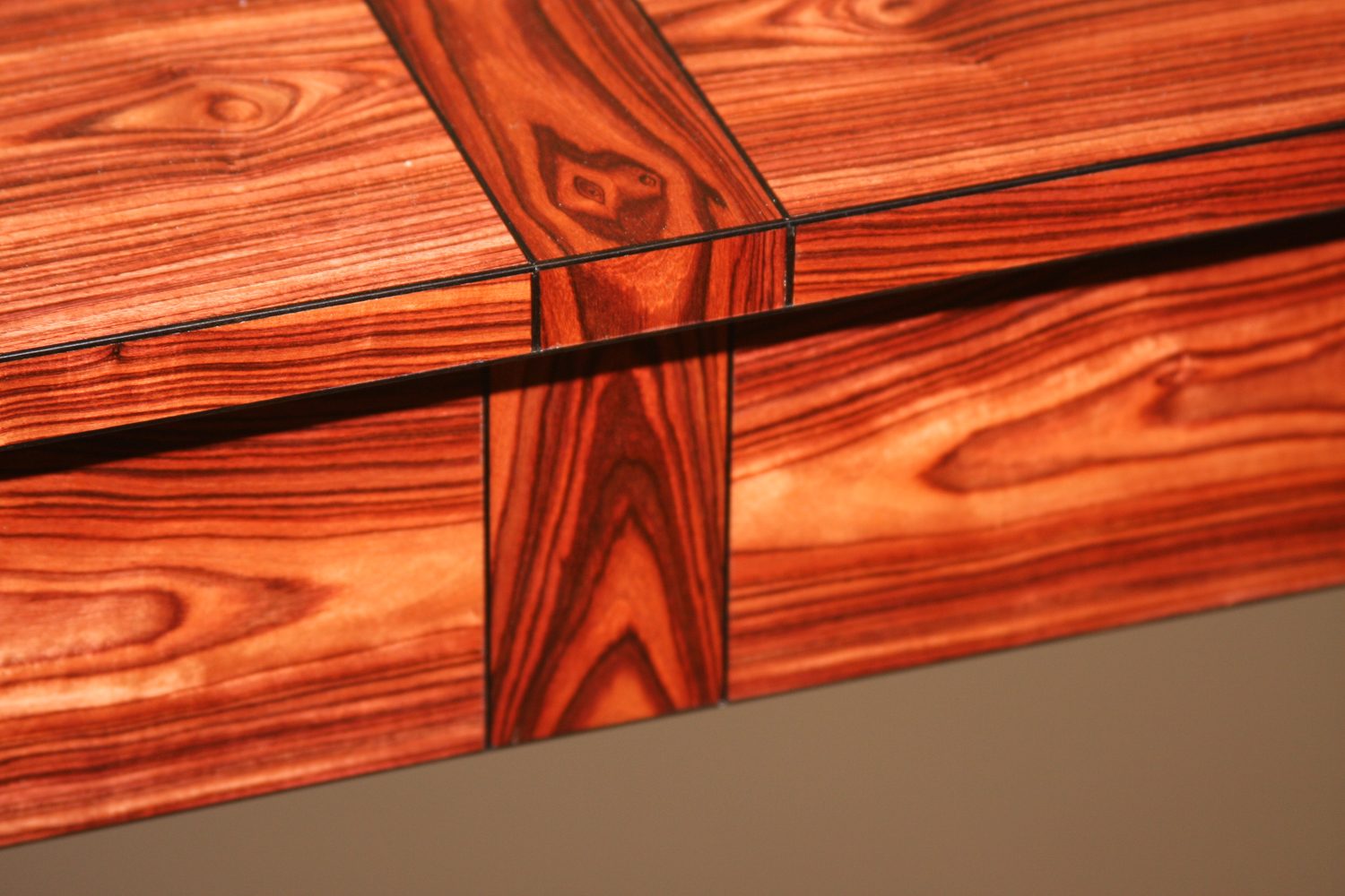 Ebony Inlay Detail Follows Across Top and Down Across Drawer Front