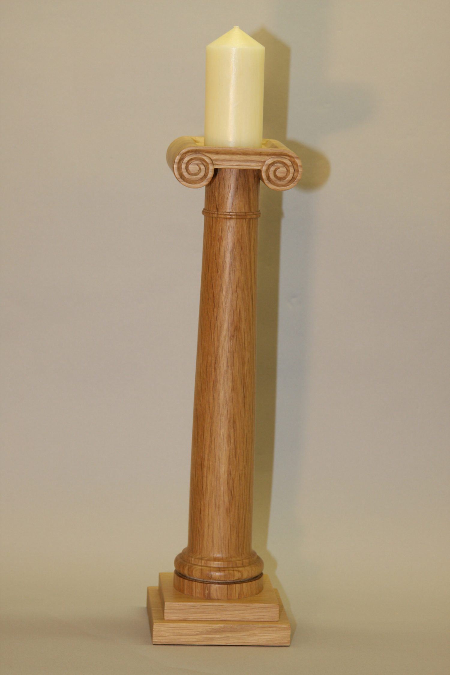 Oak Ionic Column Candlestick