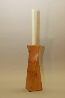 Twisted Yew wood Candle Stick