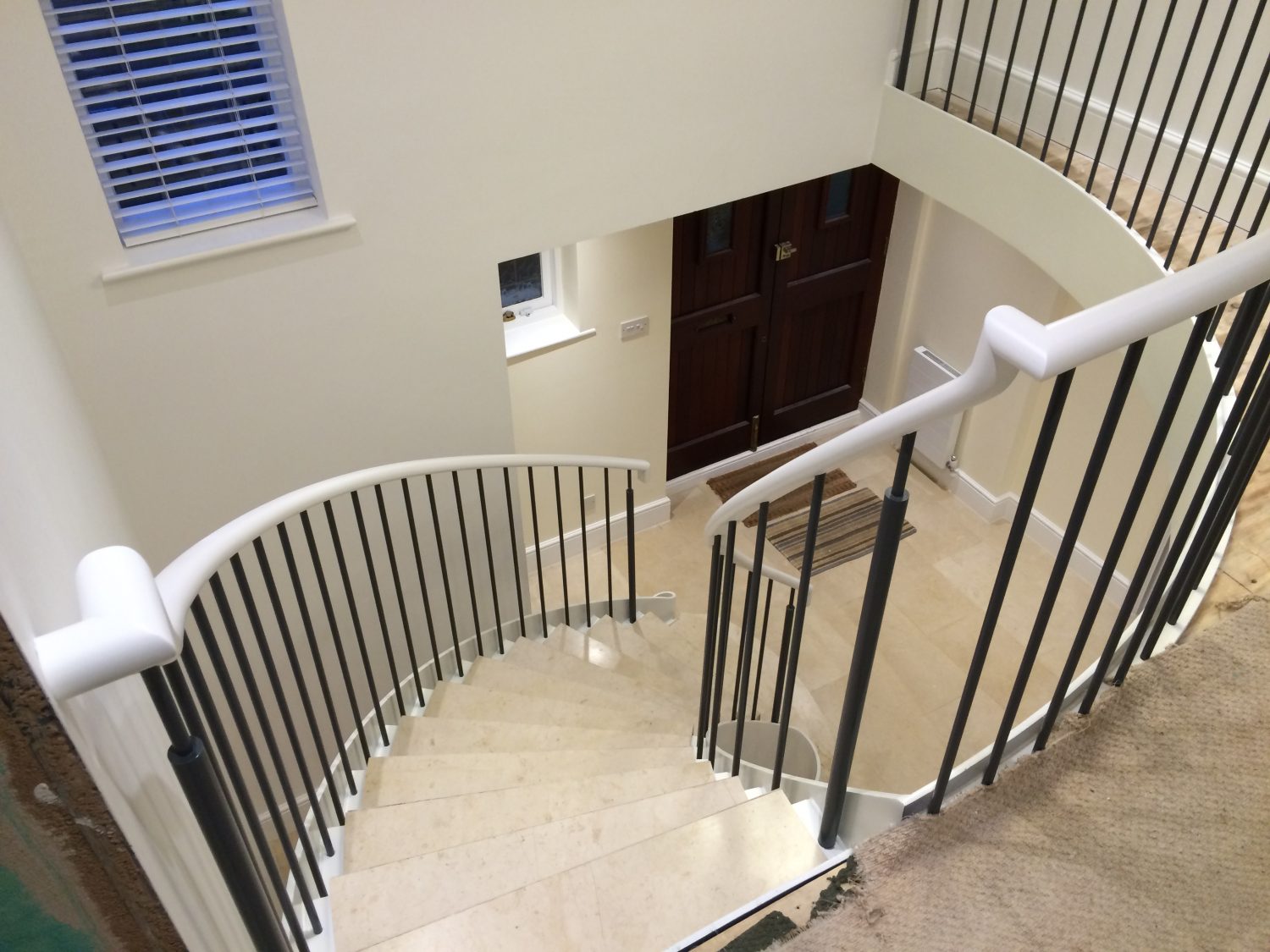 Oval Section Handrail finished in a White Lacquer