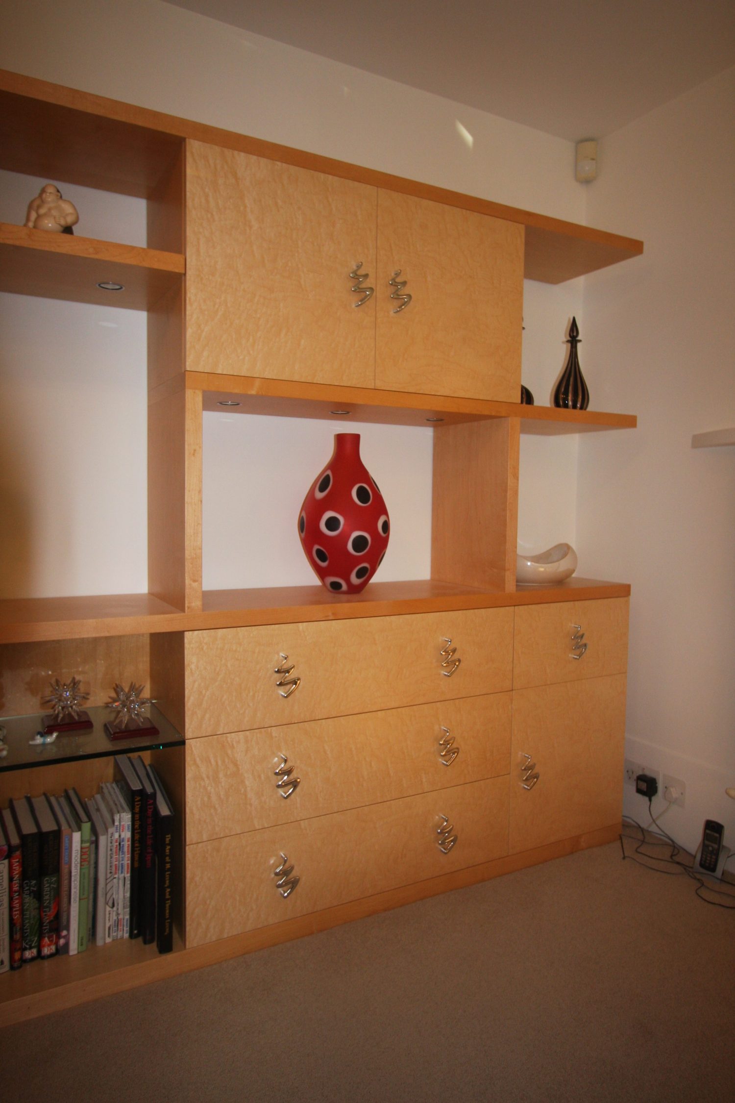 Enclosed cupboards and Skelaton Open Shelves