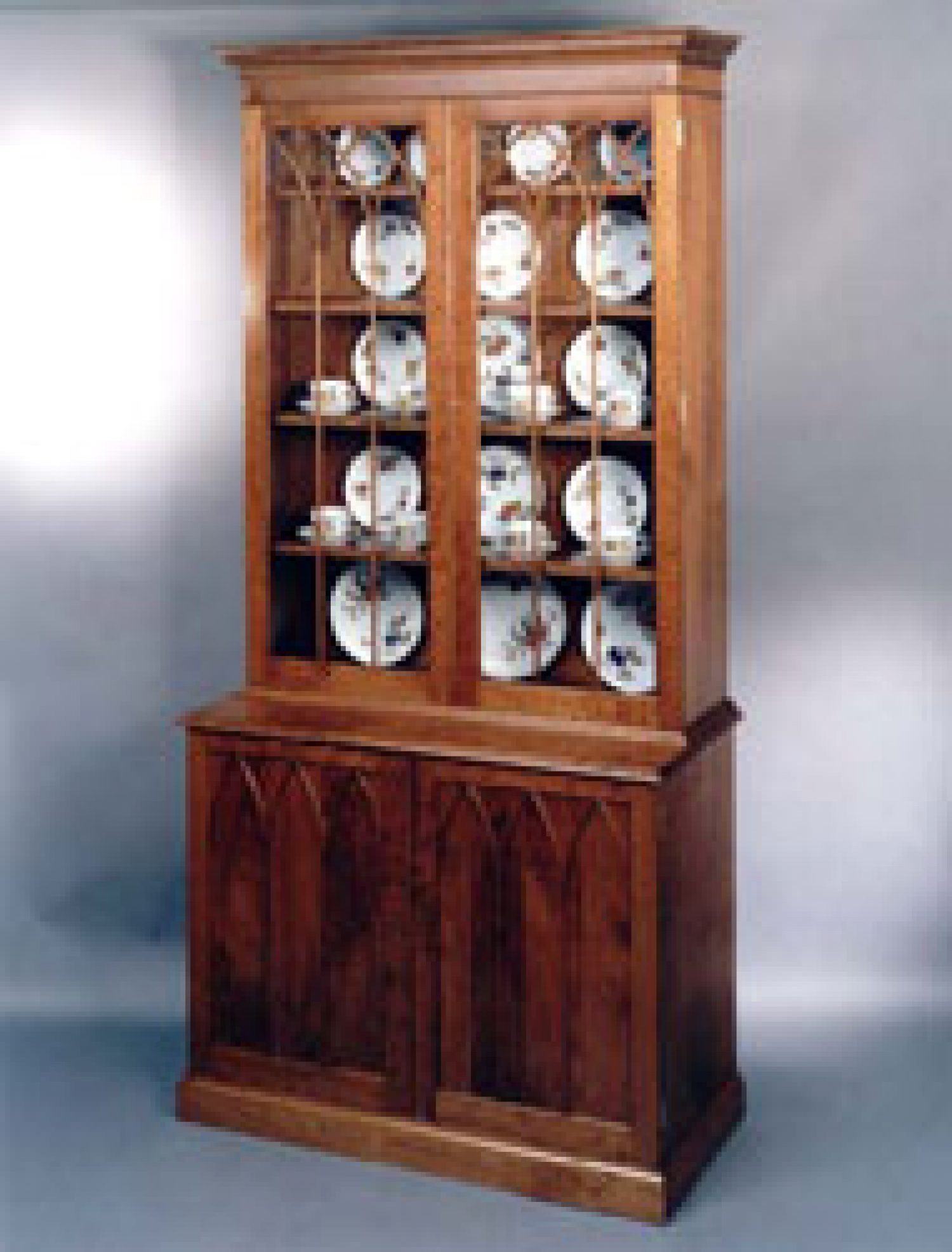 Stained American Cherry Display Cabinet