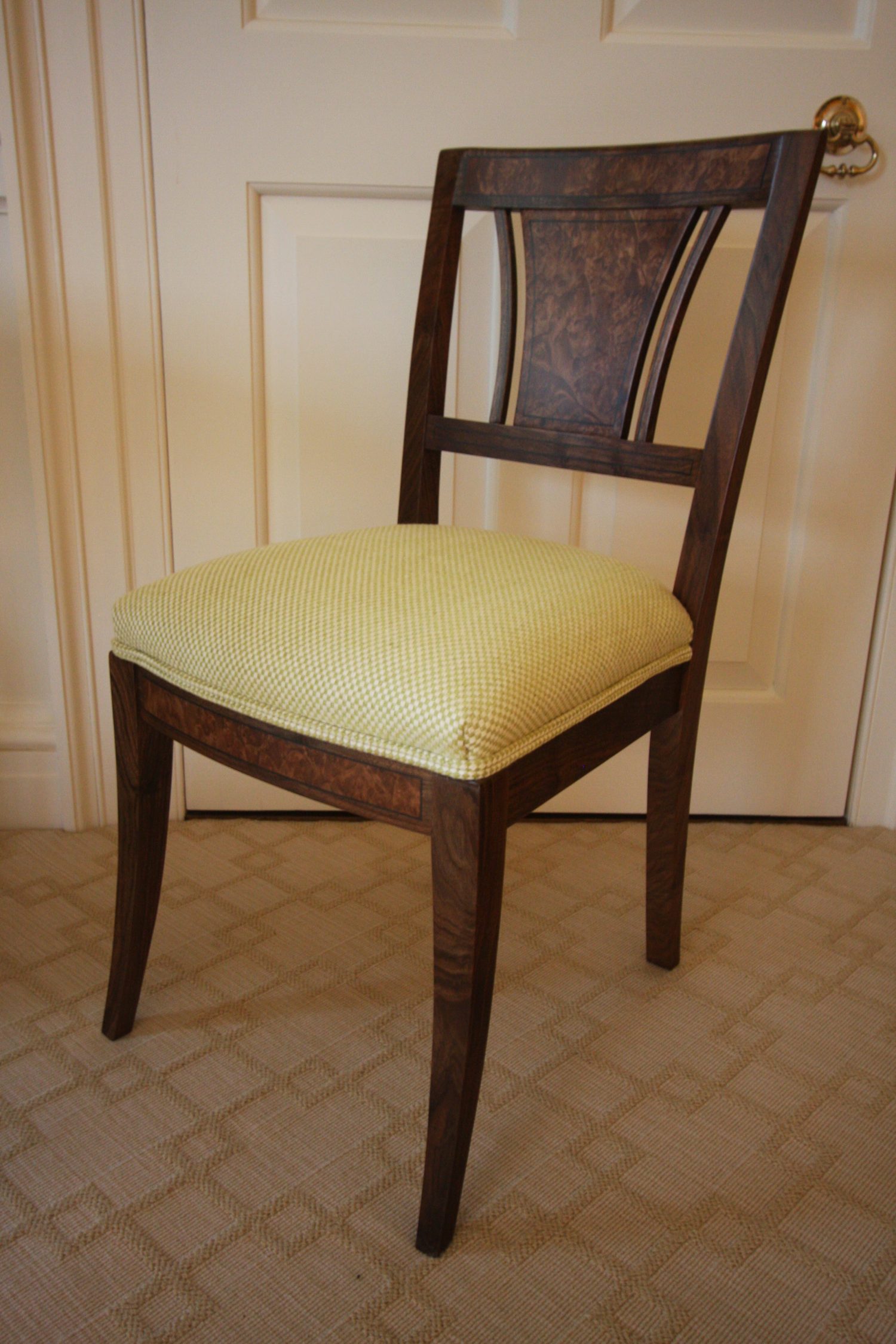 Upholsterd Walnut Chair