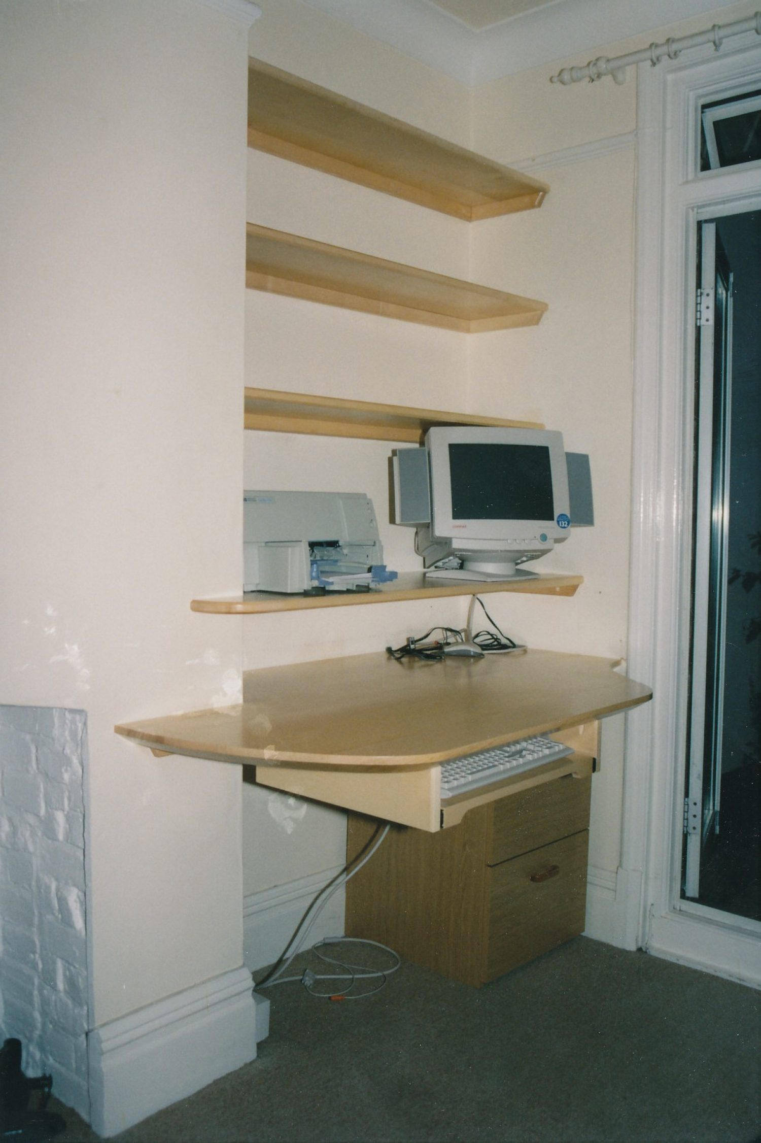 Work Station Built into Alcove
