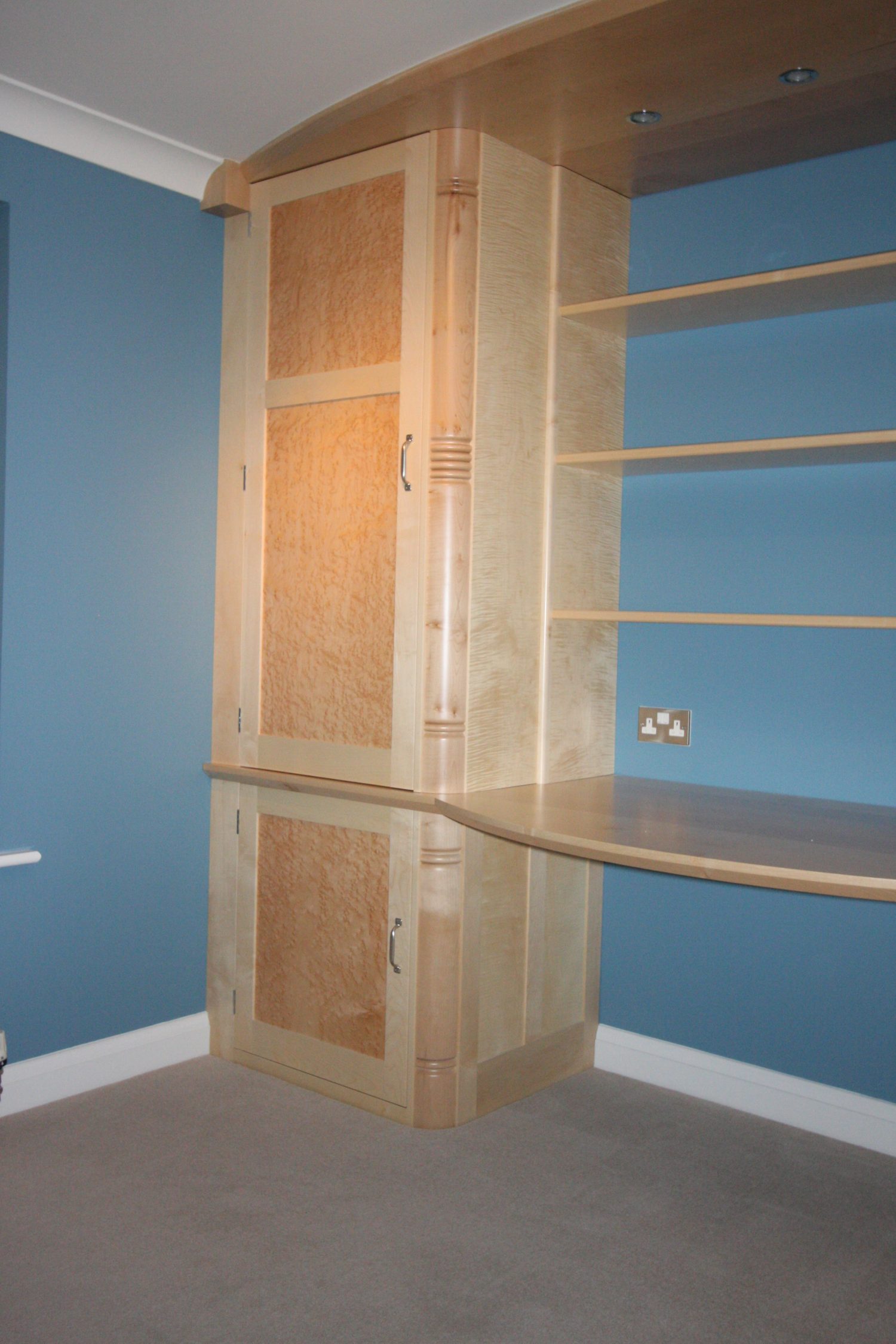 Cupboard Space Each Side, with Shelves, Pull out Trays and Drawers Hidden