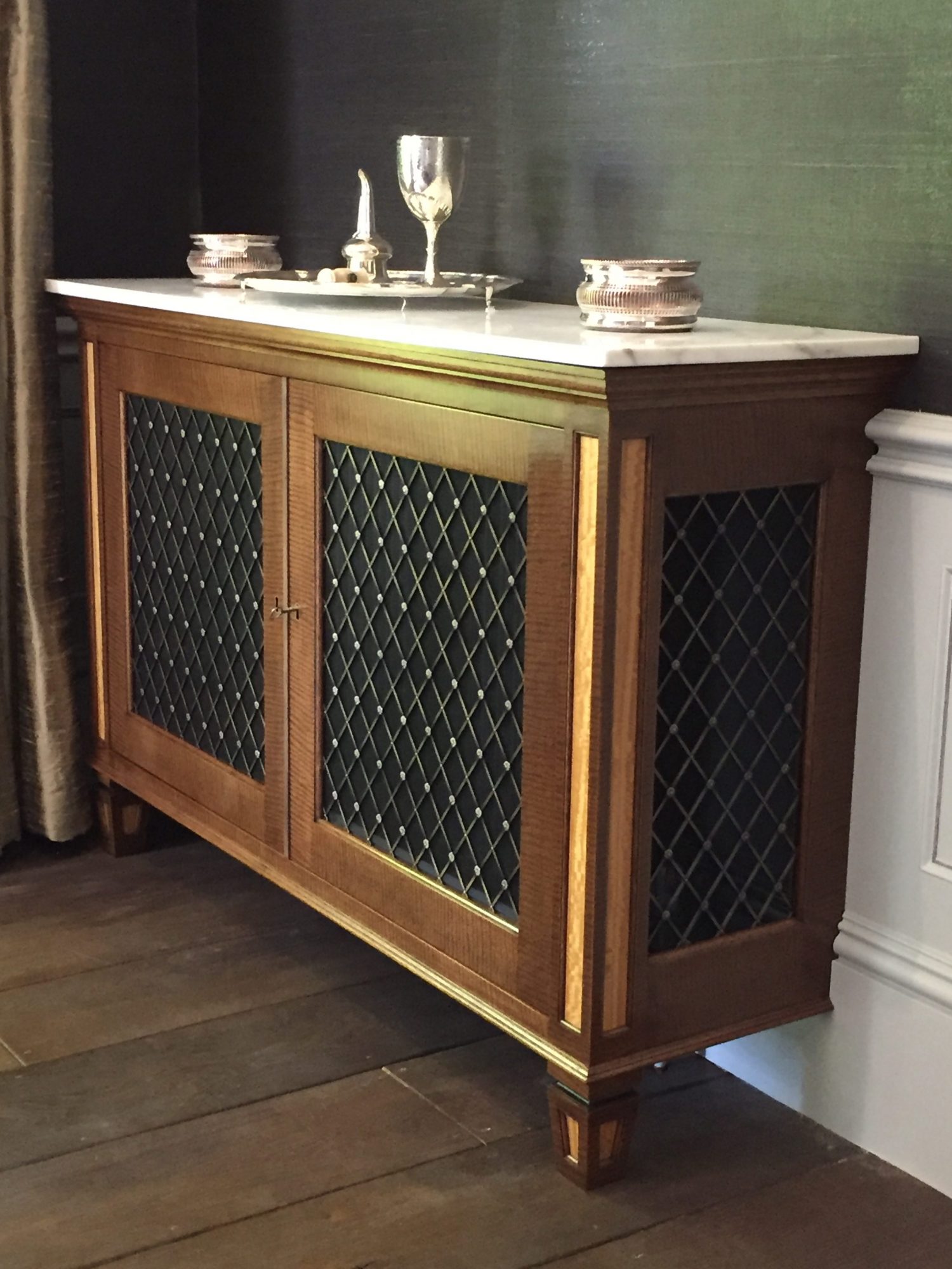 Brass Grilles to Front and Side of Cabinets