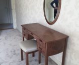 Ripple Walnut Dressing Table with Stool and Oval Mirror