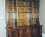 Mahogany Breakfront Bookcase with Cupboards Below